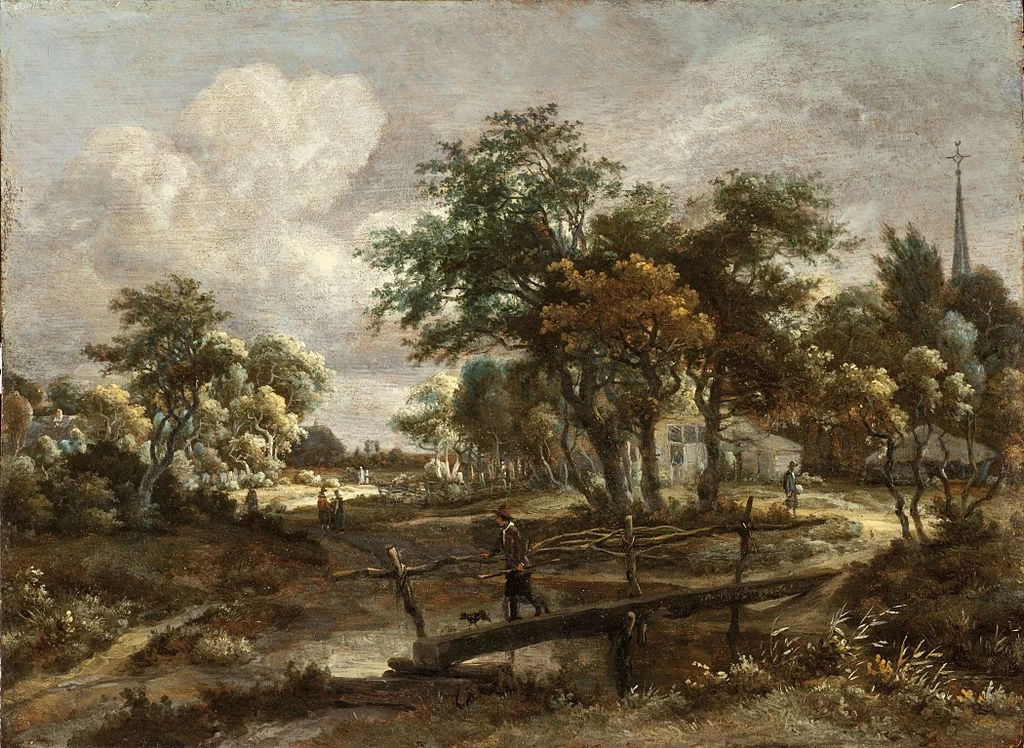 Paesaggio con passerella - 1665